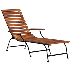 Maison Chic Chaise longue,Chaise de terrasse,Chaise d’extérieur d'extérieur Bois d'acacia solide -GKD12148