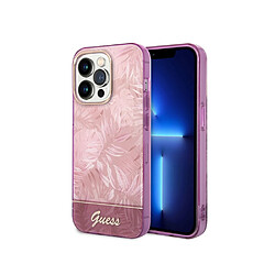 Guess Maroquinerie Guess Coque pour Apple iPhone 14 Pro Max TPU Jungle Rose