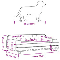 vidaXL Lit pour chien crème 90x53x30 cm velours pas cher