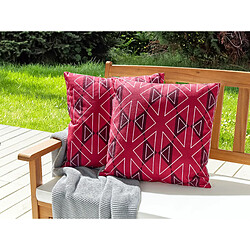 Beliani Lot de 2 coussins MEZZANO 45 x 45 cm Rose