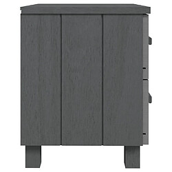 Maison Chic Tables de chevet HAMAR 2pcs - Gris foncé 40x35x44,5cm Bois massif -MN18384 pas cher