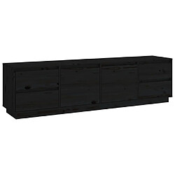 vidaXL Meuble TV Noir 176x37x47,5 cm Bois de pin massif