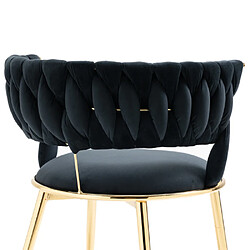 ComfortXL Ensemble de 2 Chaises en Velours, Noires, Design Moderne avec Accoudoirs pas cher