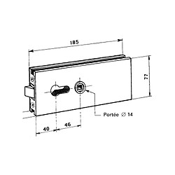 Metalux Serrure de milieu fournie avec béquille double réf 9045