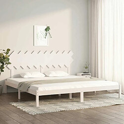 Maison Chic Lit adulte - Lit simple Cadre de lit,Structure du lit Contemporain Blanc 200x200 cm Bois massif -MN66418