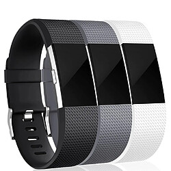 INF Bracelet Compatible avec Fitbit Charge 2 ,paquet de 3 (S) Black/Gray/White