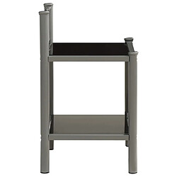 Avis vidaXL Table de chevet Gris et noir 45x34,5x60,5 cm Métal et verre