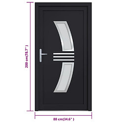 vidaXL Porte d'entrée anthracite 88x200 cm PVC pas cher