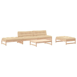 Maison Chic Salon de jardin 5 pcs + coussins - Mobilier/Meubles de jardin - Table et chaises d'extérieur bois massif -MN98890