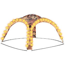 vidaXL Tente de réception avec LED et 4 parois 3,6x3,6x2,3m Camouflage