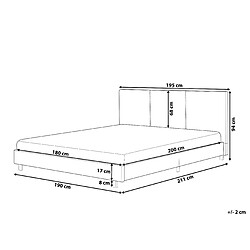 Avis Beliani Lit à eau double en tissu gris 180 x 200 cm ALBI