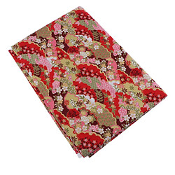 Avis Tissu de couture de patchwork de tissu de coton de vague de bronzage de 1m fleur rouge