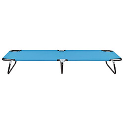 Maison Chic Chaise longue pliable de jardin | Bain de soleil Relax | Transat acier bleu turquoise -GKD49803