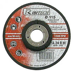 Ribimex Disque à ebarber acier 115x6,4x22,2