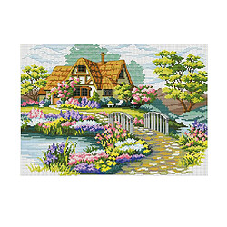 Broderie artisanale 53x41cm de broderie faite main de kits de point de croix de cottage de jardin