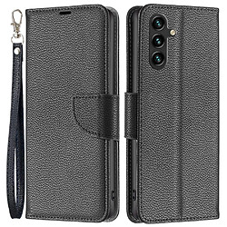 Etui en PU texture litchi, antichoc avec support pour votre Samsung Galaxy A14 5G - noir