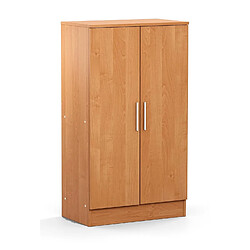 Pegane Armoire à chaussures, meuble à chaussures avec 2 portes coloris cerisier - longueur 60 x profondeur 35 x hauteur 107 cm