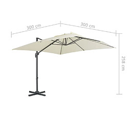 vidaXL Parasol de jardin avec base portable sable pas cher