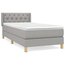 Maison Chic Lit Adulte - Lit simple Lit à sommier tapissier avec matelas moelleux - Meuble de Chambre - Gris clair 80x200 cm Tissu -MN75540