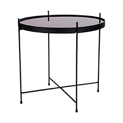 Avis Mes Table basse ronde 48x48 cm en verre et acier noir