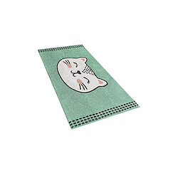 Beliani Tapis enfant motif chat vert 60 x 90 cm HOWRAH pas cher