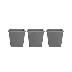 Beliani Lot de 3 pots de fleurs BALZO Matériaux synthétiques Noir