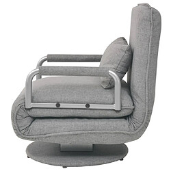 Avis vidaXL Fauteuil pivotant et canapé-lit Gris clair Tissu