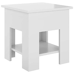 Maison Chic Table basse,Table Console Table d'appoint, Table pour salon Blanc brillant 40x40x42 cm Bois d'ingénierie -MN34200