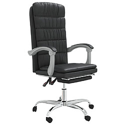 vidaXL Fauteuil inclinable de bureau noir similicuir