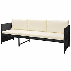 Acheter Maison Chic Salon de jardin 6 pcs + coussins - Mobilier/Meubles de jardin - Table et chaises d'extérieur Résine tressée Noir -MN81950