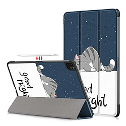 Etui en PU Impression de motifs avec support tri-pliure chat pour votre Apple iPad Pro 11 pouces (2021)/(2020)/(2018)/Air (2020)