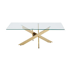 Vente-Unique Table basse en verre trempé et métal doré - Transparent - COSIMA