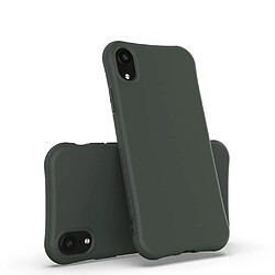 Coque en TPU peau mate vert foncé pour votre Apple iPhone XR 6.1 pouces