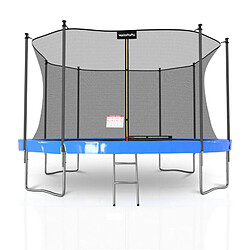 Play4Fun Trampoline de Jardin Classique 14FT ø427cm Pack trampo avec Matelas Réversible Bleu/Noir, Echelle, Filet de sécurité pas cher