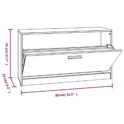 vidaXL Banc à chaussures Sonoma gris 80x24x45 cm Bois d'ingénierie pas cher