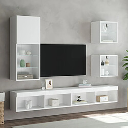 Avis Maison Chic Meuble TV avec lumières LED, Banc TV pour salon, Meuble de rangement blanc 40,5x30x102 cm -GKD68513