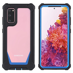 Coque en TPU + acrylique antichoc, détachable 2 en 1 noir/bleu pour votre Samsung Galaxy S20 4G/5G