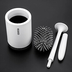 Avis Universal Brosse de toilette en silicone souple et kit d'accessoires de toilette. Porte-brosse de toilette