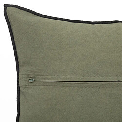 Avis Pegane Lot de 2 coussin décoratif déhoussable en lin et coton coloris vert kaki - Longueur 45 x Profondeur 12 x Hauteur 45 cm