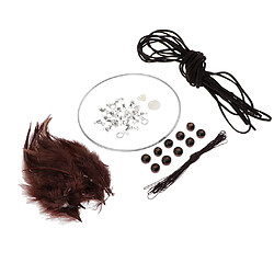 Kits Matériel Dream Catcher DIY Boucle En Fer, Cordon En Daim, Plume, Perles Marron pas cher