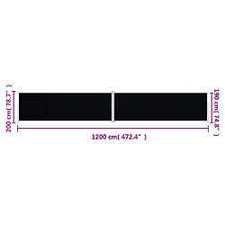 vidaXL Auvent latéral rétractable Noir 200x1200 cm pas cher