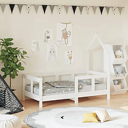 Maison Chic Lit simple Cadre de lit pour enfant,Lit d'Enfant Moderne blanc 70x140 cm bois de pin massif -MN77095