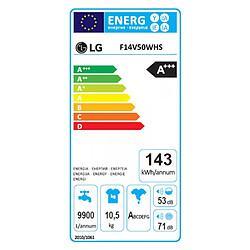 Avis Lave-linge frontaux 10kg LG 1400tr/min 60cm B, F14V50WHS