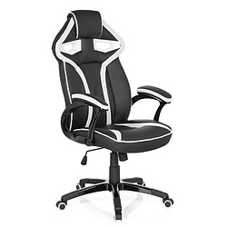 Chaise gaming / Chaise de bureau GUARDIAN simili cuir noir / blanc hjh OFFICE