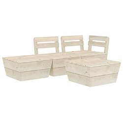 vidaXL Salon de jardin palette 4 pcs Bois d'épicéa imprégné