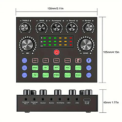 Table De Mixage Audio Noir Avec Carte Son Externe Et Changeur De Voix YONIS