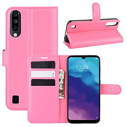 Etui en PU litchi avec support rose pour votre ZTE A7(2020)