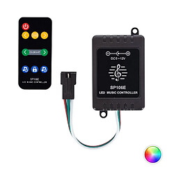 Ledkia Contrôleur Variateur musical RGBIC Digital SPI 12V DC ruban LED avec télécommande IR RGBIC