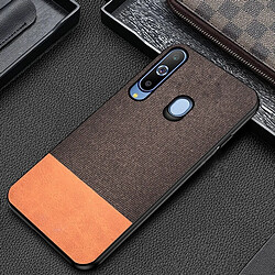 Wewoo Coque Rigide Housse de protection en tissu PU épissage antichoc pour Galaxy M40 café