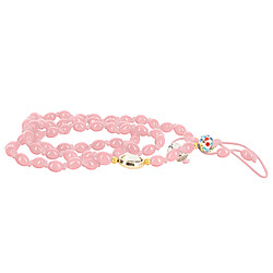 Avizar Bijou de Téléphone Bracelet à Perles Ovales 80cm Collection Charm - rose